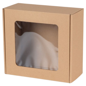 1 Pudełko prezentowe z okienkiem 20 × 20 × 10 cm | Brązowe | 1 szt.