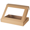 2 Pudełko prezentowe z okienkiem 35 × 25 × 5 cm | Brązowe | 1 szt.