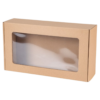 2 Pudełko prezentowe z okienkiem 35 × 20 × 10 cm | Brązowe | 1 szt.