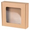 Pudelko-z-Okienkiem-11x11x2-cm-Na-Prezent-Opakowanie-Prezentowe-Fasonowe Pudełko prezentowe z okienkiem 11 × 11 × 2 cm | Naturalne | 1 szt.